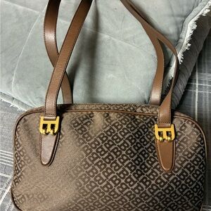 Vintage Bally Brown Monogram Shoulder Bag
